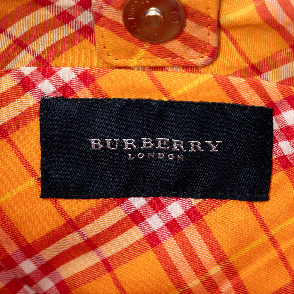 Pre-Loved Burberry Nova Check Canvas and Raffia Shoulder Bag - Picture 5 of 6